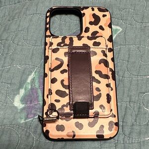 Wallis Tan and Black Leopard Phone Case with Stand 14 Pro Max